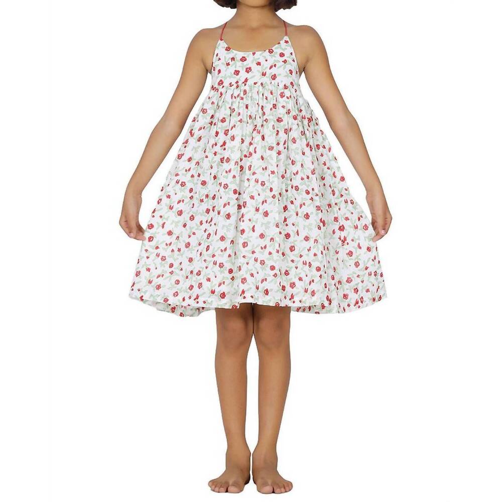 NEW LITTLE PAISLEY PEOPLE girl's mazzy dress in crimson wildrose